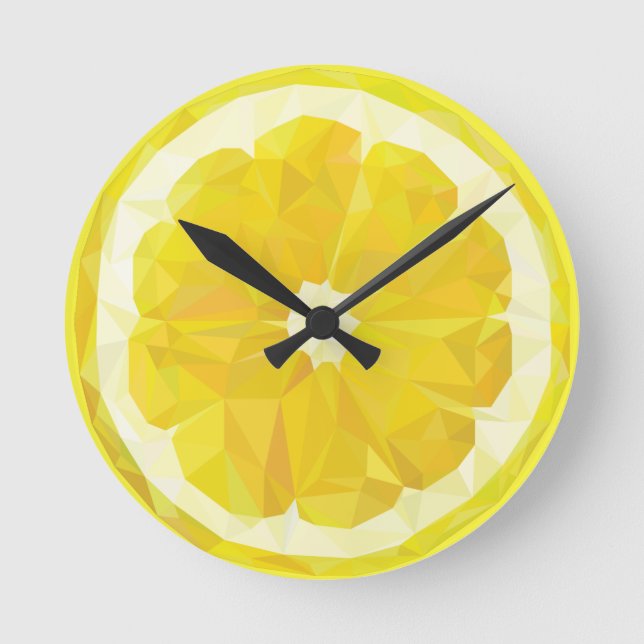 Reloj Redondo Mediano Moderna tajada de limón fresco amarillo (Anverso)