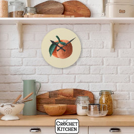 Reloj Redondo Mediano Moderna y moderna moda Amigurumi Crochet Peach