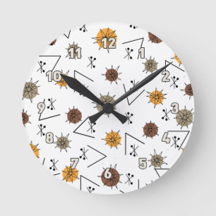 Reloj Redondo Mediano Moderno de mediados de siglo Planetas Sputnik (Oto