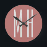 Reloj Redondo Mediano Moderno Monograma Profesional Llanto Minimalista<br><div class="desc">Herramientas de edición fáciles. Diferentes tipos y tamaños,  opciones de color y fuente.</div>