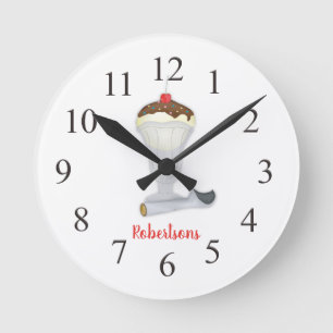 Reloj Redondo Mediano Moderno y elegante postre de helados de vainilla