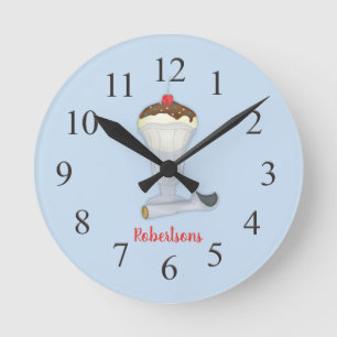 Reloj Redondo Mediano Moderno y elegante postre de helados de vainilla