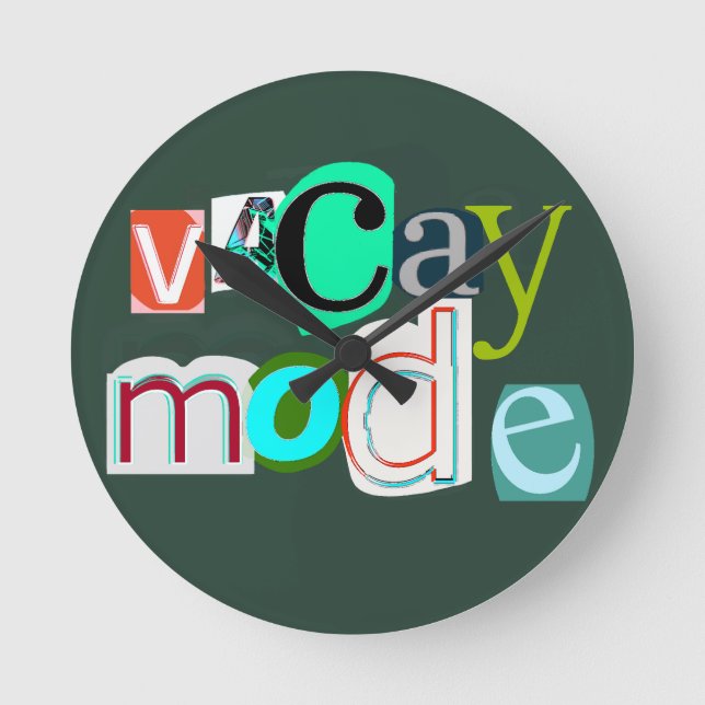 Reloj Redondo Mediano Modo retro de vacaciones (Anverso)