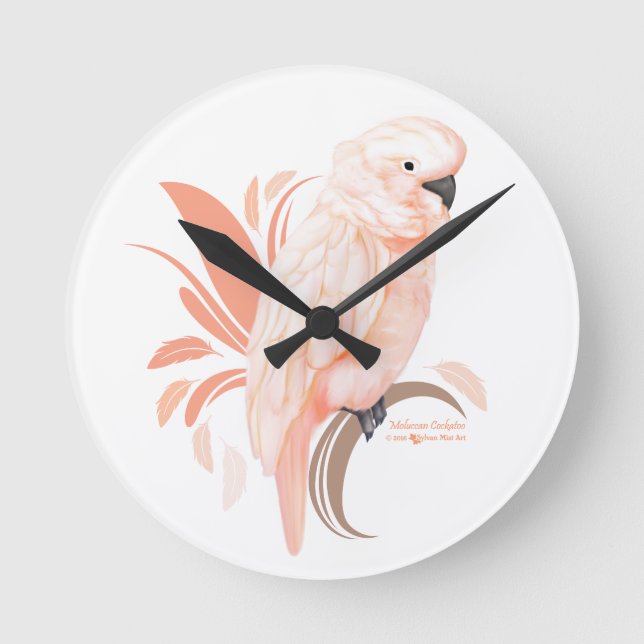 Reloj Redondo Mediano Moluccan Cockatoo (Anverso)