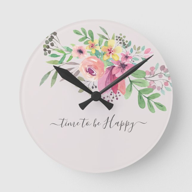 Reloj Redondo Mediano Momento de ser feliz (Anverso)