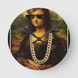 Reloj Redondo Mediano Mona Lisa Thug Life Art Life