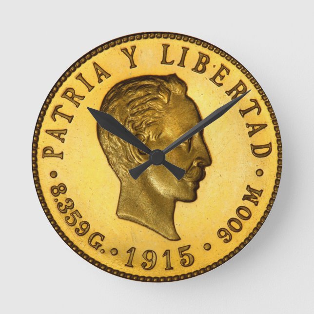 Reloj Redondo Mediano Moneda de José Martí (1915) (Anverso)