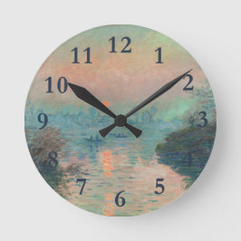Reloj Redondo Mediano Monet Sunset fine art impressionist painting