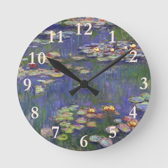Reloj Redondo Mediano Monet Water Lilies Masterpiece Pintura (Anverso)