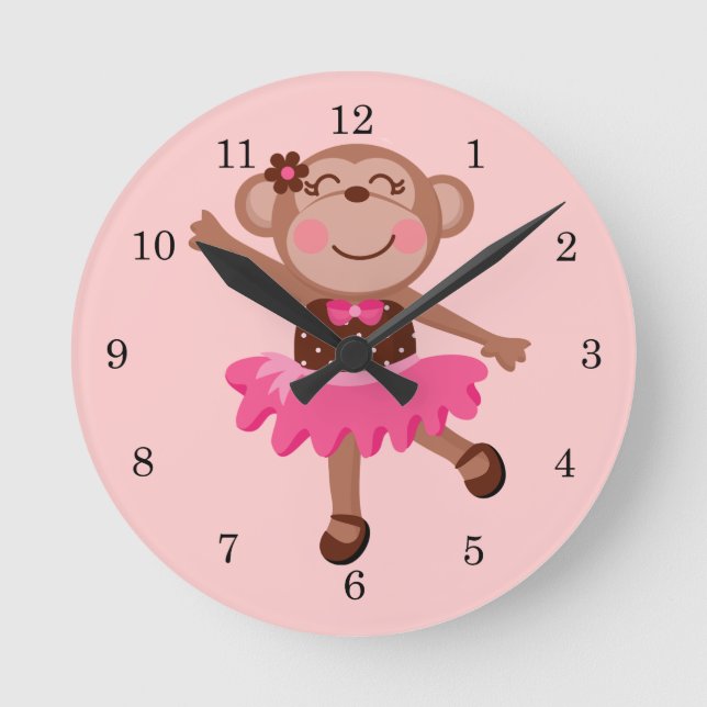 Reloj Redondo Mediano Monkey Ballerina (Anverso)