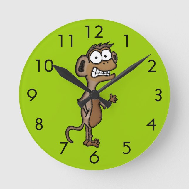 Reloj Redondo Mediano Mono de ondeo (Anverso)