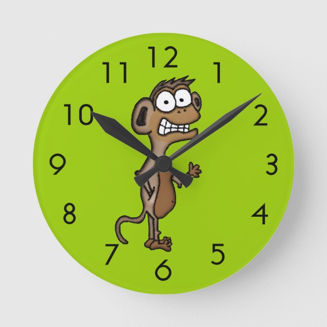 Reloj Redondo Mediano Mono de ondeo (Anverso)