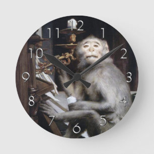 Reloj Redondo Mediano Mono sonriente