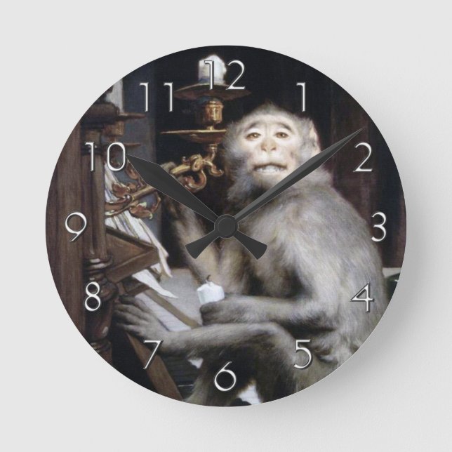 Reloj Redondo Mediano Mono sonriente (Anverso)