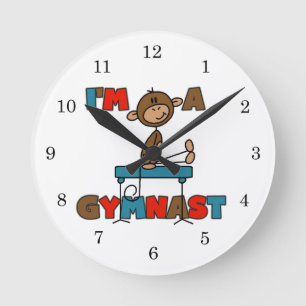 Reloj Redondo Mediano Mono Soy un gimnasta