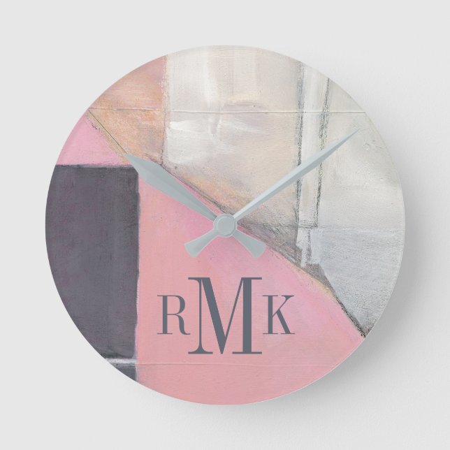 Reloj Redondo Mediano Monogram | Blushing Bride (Anverso)
