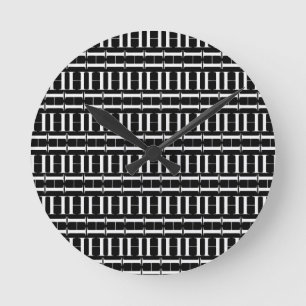Reloj Redondo Mediano Monogram Initial Letter H, Choose Background Color
