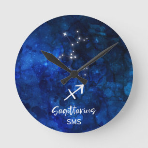 Reloj Redondo Mediano Monograma de la galaxia de la constelación del