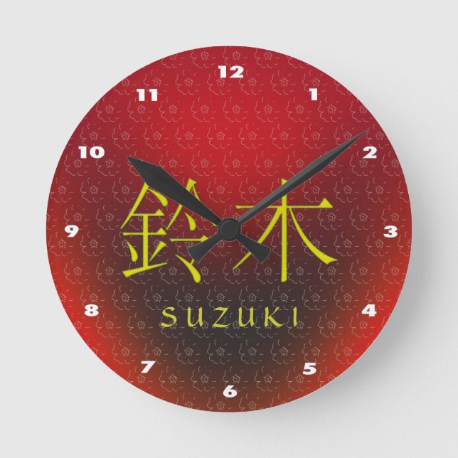 Reloj Redondo Mediano Monograma de Suzuki (Anverso)