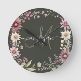 Reloj Redondo Mediano Monograma personalizada 