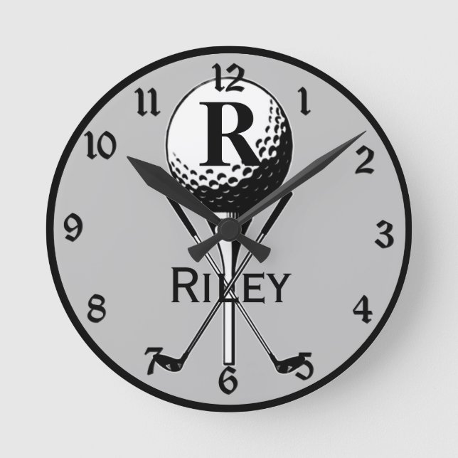 Reloj Redondo Mediano Monogramed Golf Tee (Anverso)