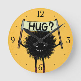 Reloj Redondo Mediano Monster Hug Cute Carácter Mal