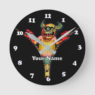 Reloj Redondo Mediano Monstruo Cremallera