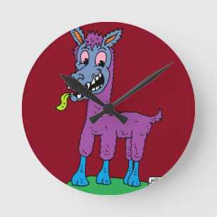 Reloj Redondo Mediano Monstruo de la llama de Silly