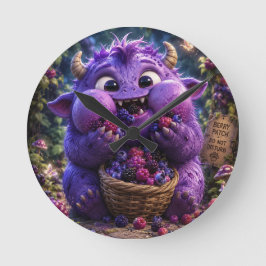 Reloj Redondo Mediano Monstruo Lindo Bandido de Bayas Arte Fantasía Bosq