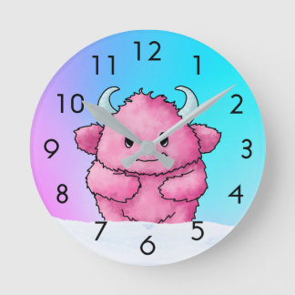 Reloj Redondo Mediano Monstruo Rosa 