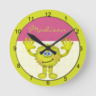 Reloj Redondo Mediano Monstruo verde lindo