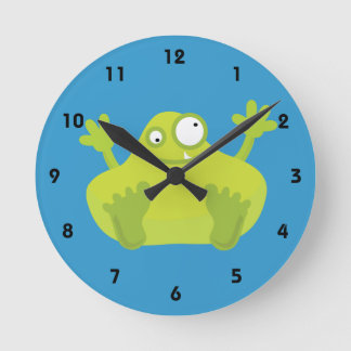 Reloj Redondo Mediano Monstruo verde lindo