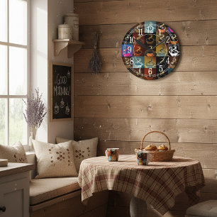 Reloj Redondo Mediano montaje de taza de café