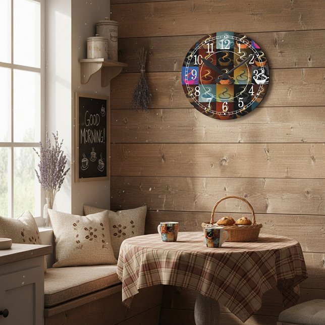 Reloj Redondo Mediano montaje de taza de café (Subido por el creador)