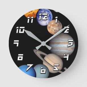 Reloj Redondo Mediano Montaje del Sistema Solar Fotos de Planetas JPL