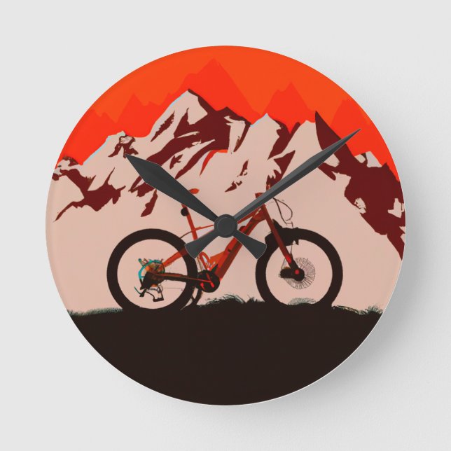 Reloj Redondo Mediano Montaña Adventure Bicicleta (Anverso)