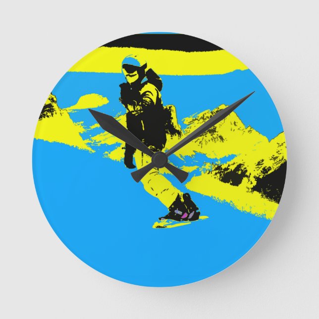 Reloj Redondo Mediano Montaña - Snowboard   (Anverso)