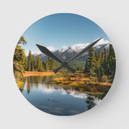 Reloj Redondo Mediano Montañas rocosas todo el día