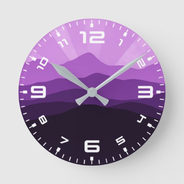 Reloj Redondo Mediano Montañas y paisajes de Sunset (Anverso)