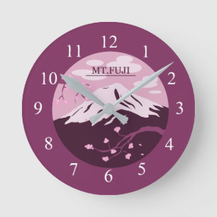 Reloj Redondo Mediano Monte Fuji (Rosa)