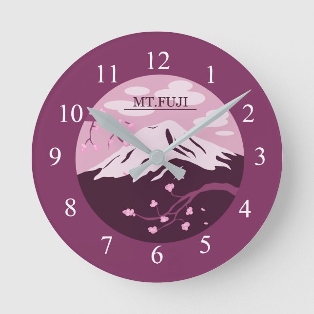Reloj Redondo Mediano Monte Fuji (Rosa) (Anverso)