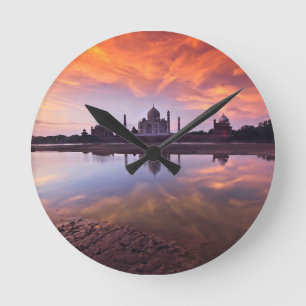 Reloj Redondo Mediano Monuments   Taj Mahal Sunset