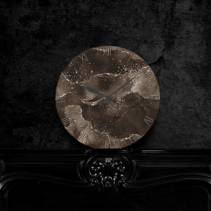 Reloj Redondo Mediano Moody Agate   Café Brown Golden Bronze Taupe