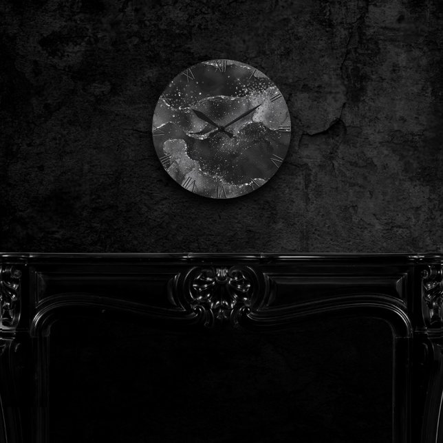 Reloj Redondo Mediano Moody Agate | Sólo Purpurina de Gótico de Vamipía  (Subido por el creador)