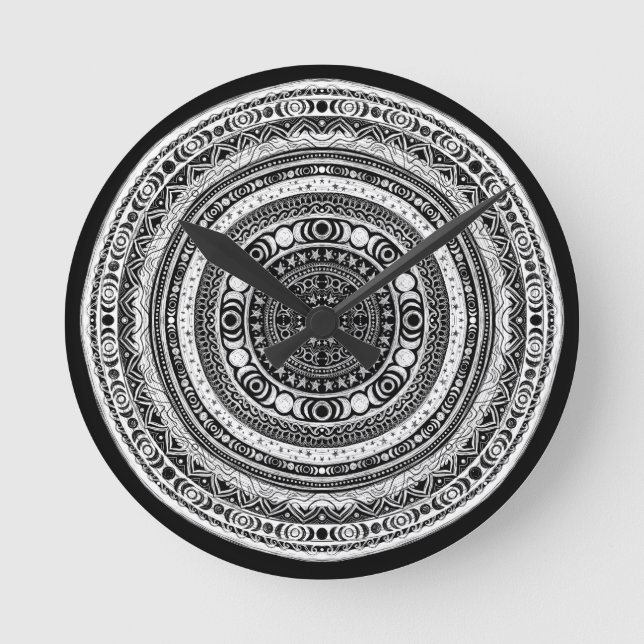 Reloj Redondo Mediano Moon Child Mandala Triple Moon Witch (Anverso)