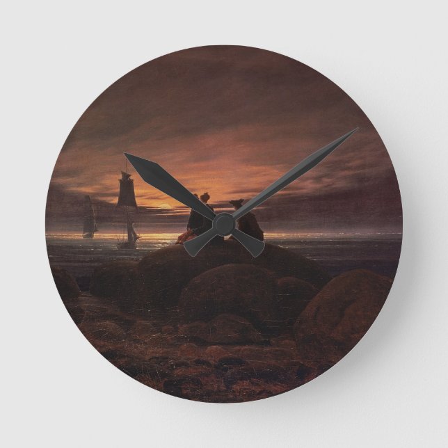 Reloj Redondo Mediano Moon Rising Over the Sea, 1822 (oil on canvas) (Anverso)