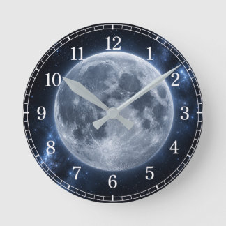 Reloj Redondo Mediano Moon Wall Clock — Space-Inspired Design