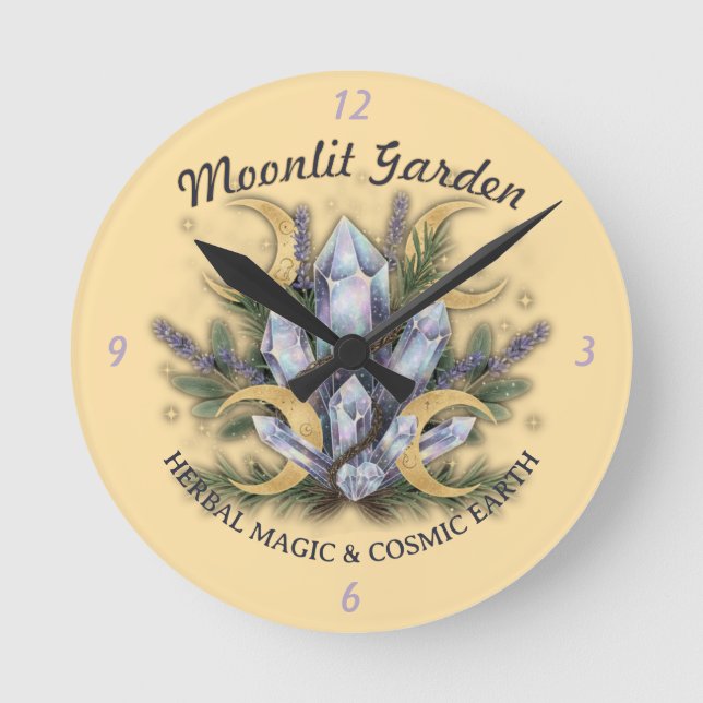 Reloj Redondo Mediano Moonlit Garden Crystal Bouquet - Herbal Magic (Anverso)