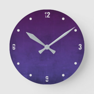 Reloj Redondo Mediano Morado Azul Moderno Rústico Oscuro Resumen