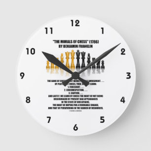 Reloj Redondo Mediano Moralejas del ajedrez reflexivo de Benjamin